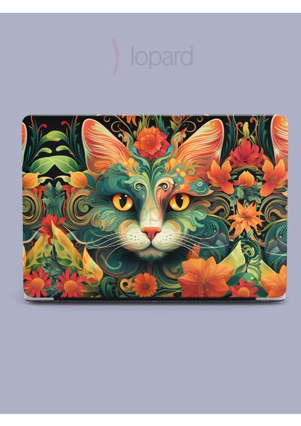 Macbook Air (M2-M3) Kılıf 15 Inç A3114-A2941 2023/2024 Kapak Tam Koruma Macpac-08 Kedi Bohem