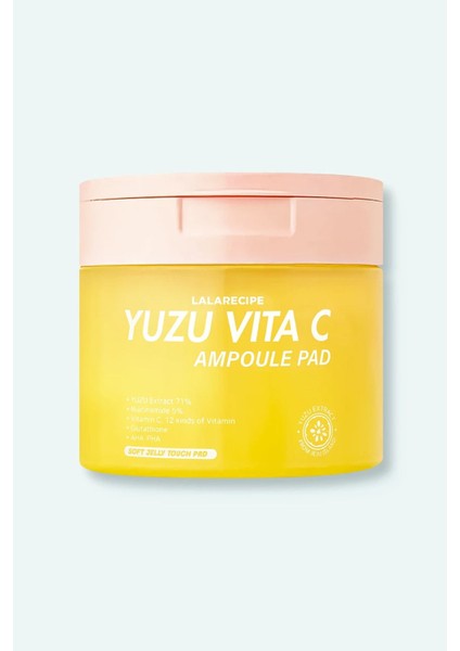 Yuja, Glutatyon ve Niacinamide Içeren Tonikli Ped Lala Recipe Yuzu Vita C Ampoule Pad