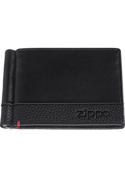 Rfıd Bloklamalı Nappa Deri Money Clip Cüzdan - Siyah