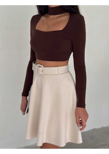 Kloş Süet Etek Kemerli / Suede Skırt fiyatları
