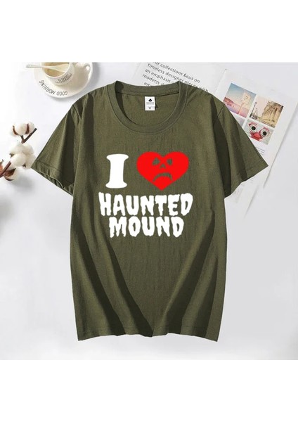 Sematary Ben Aşk Perili Höyük T-Shirt Popüler Trend Kalp Şekli Baskı T Shirt Erkekler Için Ko