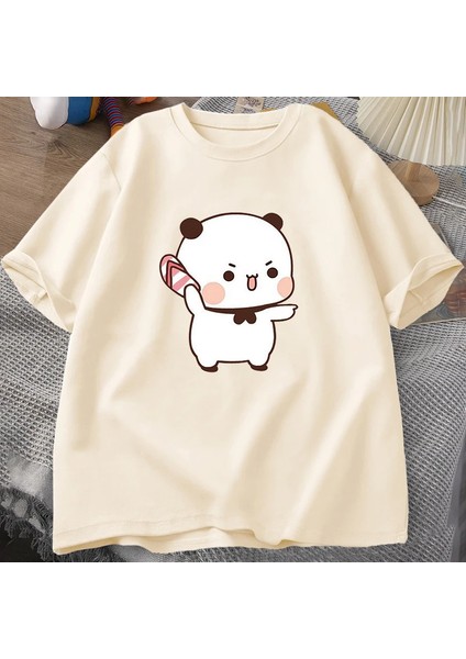 Sevimli Bubu Atma Flip-Flop T Shirt Erkek Kadın Komik Karikatür Dudu T-Shirt Pamuk Yaz Baskı