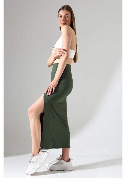 Uzun Dalgıç Etek Ön Yırtmaçlı 92 cm Iç Göstermez Orta Kalın Düz Likralı Kumaş fırsatları