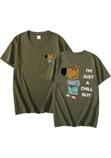 Ben Sadece Bir Chill Guy T Shirt Rahat Moda Harajuku Grafik T Shirt Kadın Erkek Pamuklu Kısa