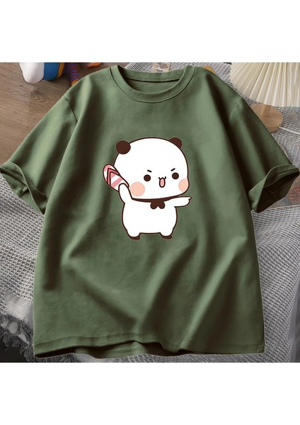 Sevimli Bubu Atma Flip-Flop T Shirt Erkek Kadın Komik Karikatür Dudu T-Shirt Pamuk Yaz Baskı