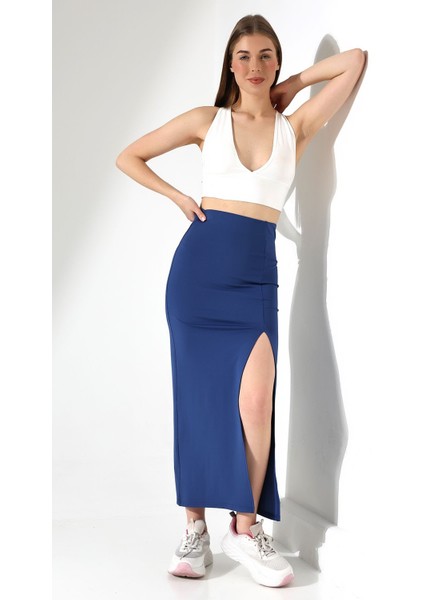 Uzun Dalgıç Etek Ön Yırtmaçlı 92 cm Iç Göstermez Orta Kalın Düz Likralı Kumaş fırsatları