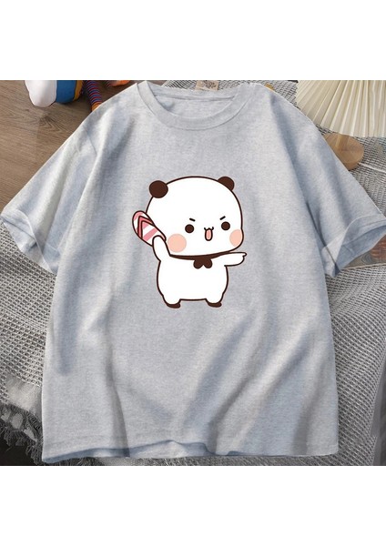 Sevimli Bubu Atma Flip-Flop T Shirt Erkek Kadın Komik Karikatür Dudu T-Shirt Pamuk Yaz Baskı