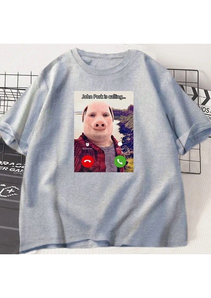 John Domuz Arıyor T Shirt Komik Grafik Tee Üst Boy Pamuk Mizah Domuz Meme Tasarım Erkek Giysi
