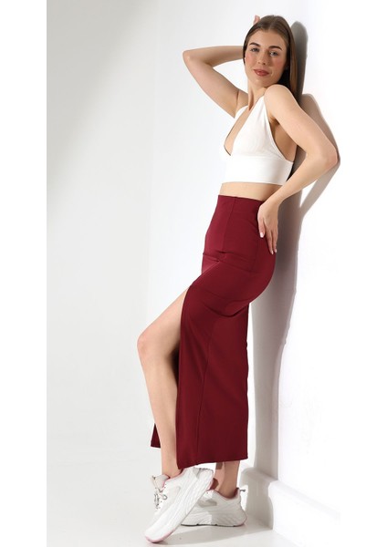 Uzun Dalgıç Etek Ön Yırtmaçlı 92 cm Iç Göstermez Orta Kalın Düz Likralı Kumaş fırsatları