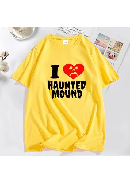 Sematary Ben Aşk Perili Höyük T-Shirt Popüler Trend Kalp Şekli Baskı T Shirt Erkekler Için Ko