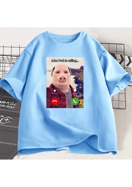 John Domuz Arıyor T Shirt Komik Grafik Tee Üst Boy Pamuk Mizah Domuz Meme Tasarım Erkek Giysi