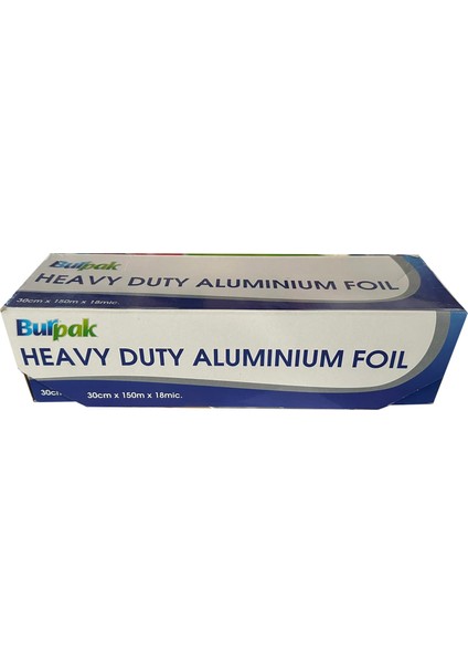 Heavy Duty Ağır Hizmet Tipi Alüminyum Folyo - 30 cm. x 150 Metre - 18 Mikron - 5 Paket