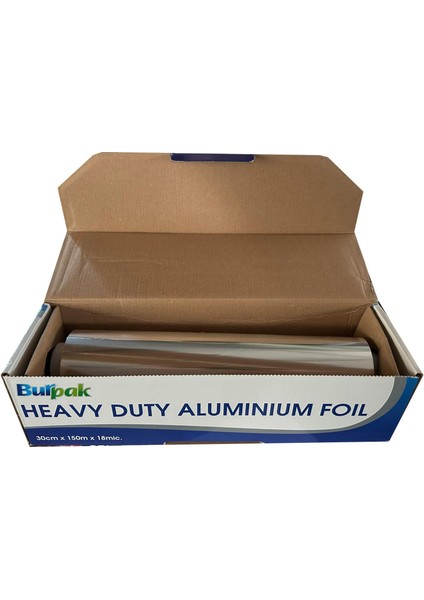 Heavy Duty Ağır Hizmet Tipi Alüminyum Folyo - 30 cm. x 150 Metre - 18 Mikron - 5 Paket