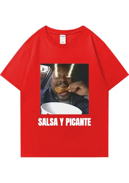 Don Pollo Salsa Y Picante Komik Grafik T Shirt Erkek Kadın Klasik Punk Tee Boy Kısa Kollu Rah