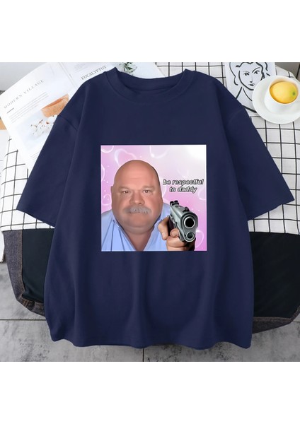 Bertram Saygılı Olmak Baba Tshirt Kadın Erkek Pamuk Sokak Hip Hop T-Shirt Artı Boyutu Üs