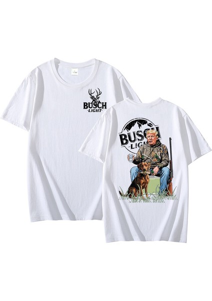 Avcılık Trump T-Shirt Busch Işık Trump Avcılık Destekçisi T Rahat Pamuk Kısa Kollu T-S