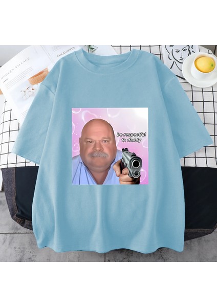 Bertram Saygılı Olmak Baba Tshirt Kadın Erkek Pamuk Sokak Hip Hop T-Shirt Artı Boyutu Üs