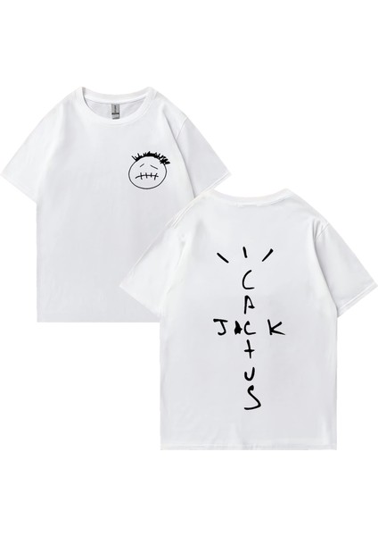Rapçi Kaktüs Jack Vintage Tişört Erkek Kadın Retro Hip Hop Streetwear Moda Rahat Gevşek Pamuk