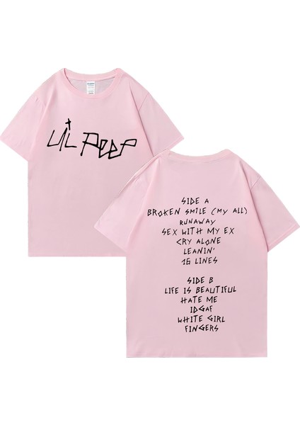 Vintage Rapçi Lil Peep Baskı T Shirt Yaz Klasik Erkek Kadın Hip Hop Streetwear Boy Kısa Kollu