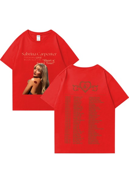 Sabrina Marangoz T-Shirt Yaz Kadın Erkek Kısa Kollu Hip Hop Artı Boyutu Pamuk T-Shirt Gerilem