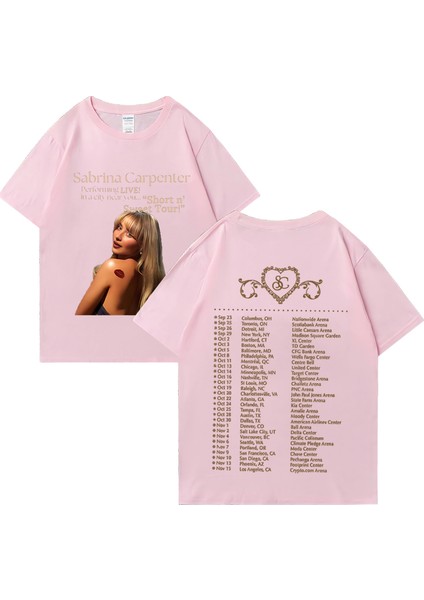 Sabrina Marangoz T-Shirt Yaz Kadın Erkek Kısa Kollu Hip Hop Artı Boyutu Pamuk T-Shirt Gerilem