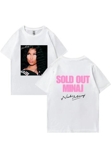 Nicki Minaj Turu Pembe Cuma T - Erkek Kadın Moda Hip Hop Streetwear Büyük Boy Kıs