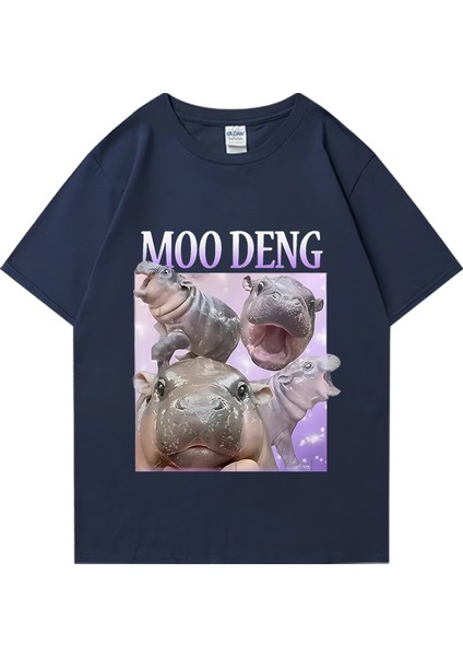 Moo Deng Kabarık Domuz Tayland'da Bebek Komik Meme T-Shirt Erkek Kadın Kawaii Streetwear T-Sh