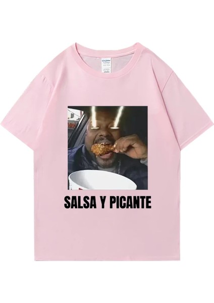 Don Pollo Salsa Y Picante Komik Grafik T Shirt Erkek Kadın Klasik Punk Tee Boy Kısa Kollu Rah