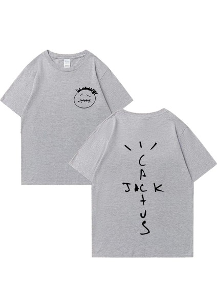 Rapçi Kaktüs Jack Vintage Tişört Erkek Kadın Retro Hip Hop Streetwear Moda Rahat Gevşek Pamuk