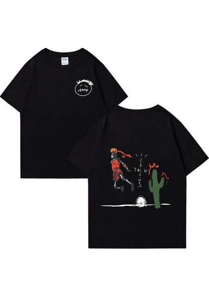 Kaktüs Jack Basketbol Oynamak T-Shirt Erkek Kadın Y2K Rahat Moda Giyim Büyük Boy Saf Pamuk Kı