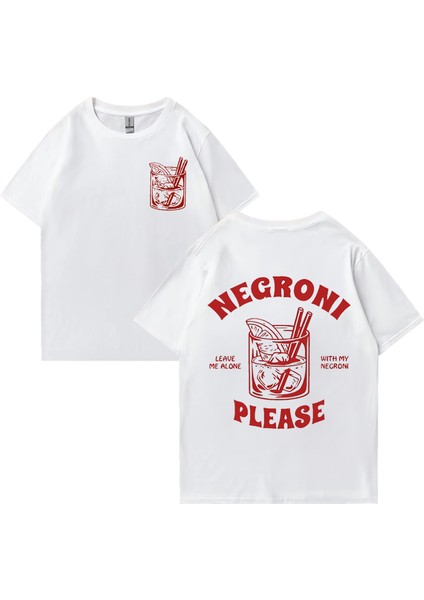 Negroni Lütfen Grafik T Shirt Erkek Kadın Komik Kokteyl Meme Tee Boy Yüksek Kalite Yaz