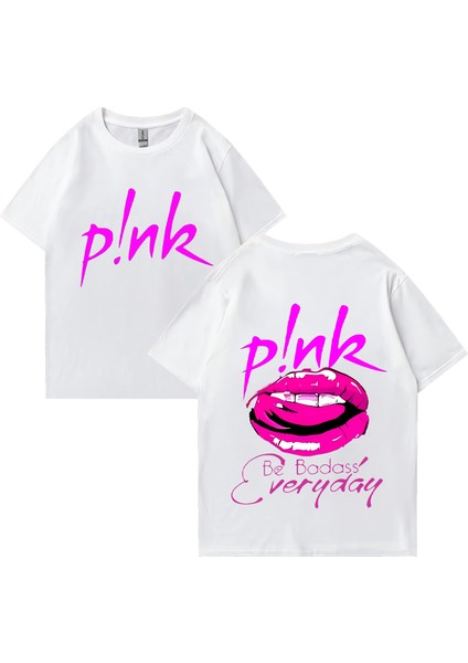 Şarkıcı P!nk Pembe T Popüler Erkek Kadın Artı Boyutu Üstleri Yüksek Kalite Moda S