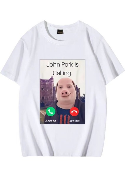 Mizah Komik Domuz Sevgilisi Grafik Tee Üst Sokak Modası Kısa Kollu Kıyafet Hediye John Domuz