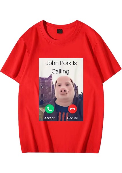 Mizah Komik Domuz Sevgilisi Grafik Tee Üst Sokak Modası Kısa Kollu Kıyafet Hediye John Domuz