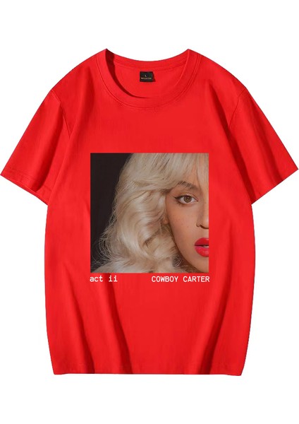 Vintage Stil Beyoncé Act Iı Kovboy Kız Albümü T Shirt Erkek Kadın Yüksek Kaliteli Streetwear