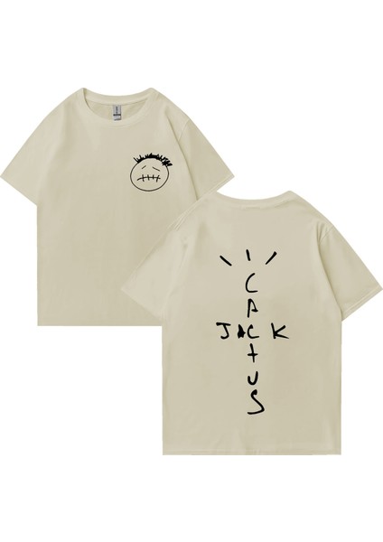 Rapçi Kaktüs Jack Vintage Tişört Erkek Kadın Retro Hip Hop Streetwear Moda Rahat Gevşek Pamuk
