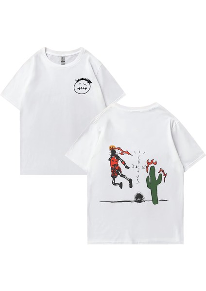 Kaktüs Jack Basketbol Oynamak T-Shirt Erkek Kadın Y2K Rahat Moda Giyim Büyük Boy Saf Pamuk Kı