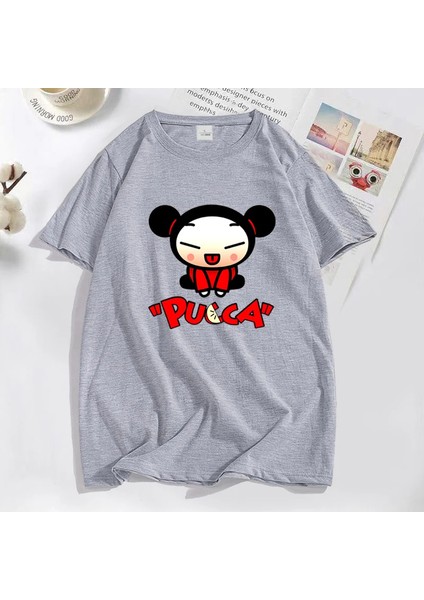 Komik Karikatür Pucca Çin Bebek T-Shirt Erkekler Kadınlar Sevimli Grafik T Shirt Pamuk Kısa K