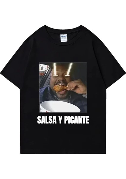 Don Pollo Salsa Y Picante Komik Grafik T Shirt Erkek Kadın Klasik Punk Tee Boy Kısa Kollu Rah
