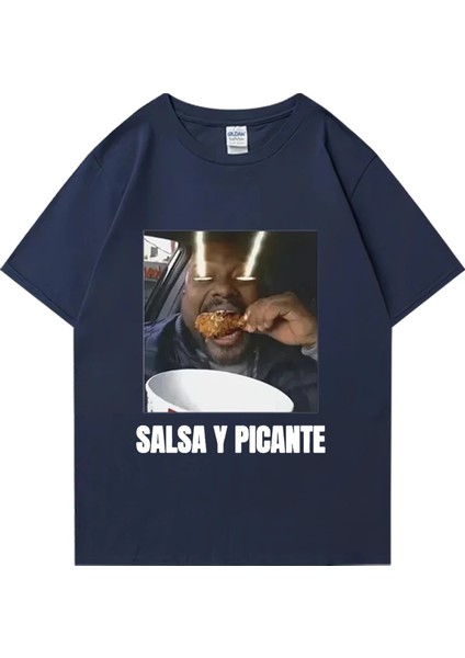 Don Pollo Salsa Y Picante Komik Grafik T Shirt Erkek Kadın Klasik Punk Tee Boy Kısa Kollu Rah