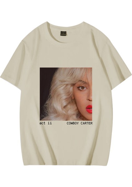 Vintage Stil Beyoncé Act Iı Kovboy Kız Albümü T Shirt Erkek Kadın Yüksek Kaliteli Streetwear