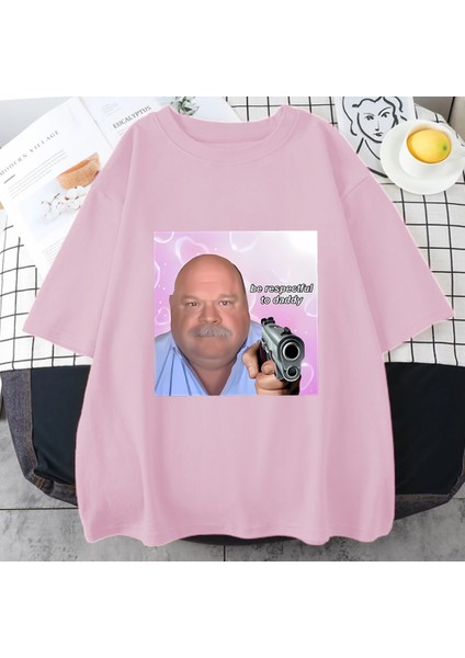 Bertram Saygılı Olmak Baba Tshirt Kadın Erkek Pamuk Sokak Hip Hop T-Shirt Artı Boyutu Üs