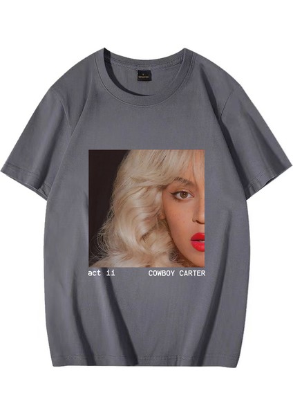 Vintage Stil Beyoncé Act Iı Kovboy Kız Albümü T Shirt Erkek Kadın Yüksek Kaliteli Streetwear