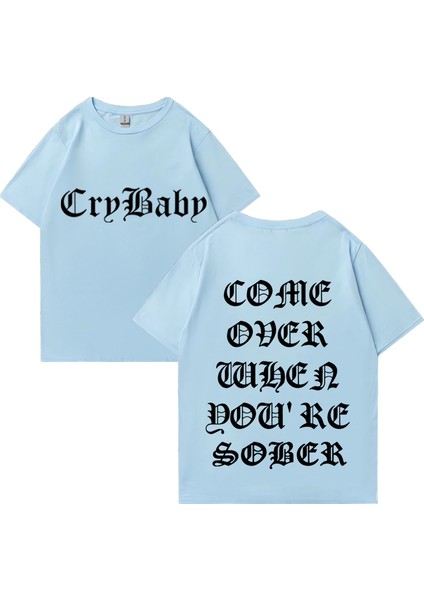 Yaz Sıcak Satış Lil Peep Ayık Olduğunuzda Gel Tur Baskı T Shirt Erkek Kadın Büyük Boy Kısa Ko