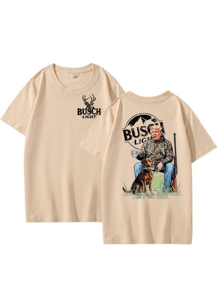 Avcılık Trump T-Shirt Busch Işık Trump Avcılık Destekçisi T Rahat Pamuk Kısa Kollu T-S