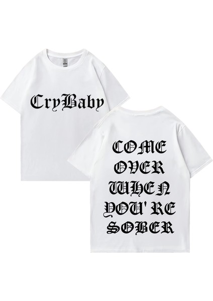 Yaz Sıcak Satış Lil Peep Ayık Olduğunuzda Gel Tur Baskı T Shirt Erkek Kadın Büyük Boy Kısa Ko