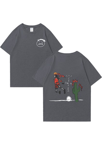 Kaktüs Jack Basketbol Oynamak T-Shirt Erkek Kadın Y2K Rahat Moda Giyim Büyük Boy Saf Pamuk Kı