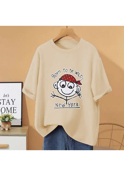 Komik Doğan Olmak Vahşi New York Grafik Baskı T Shirt Erkek Kadın Rahat Tee Boy Pamuk