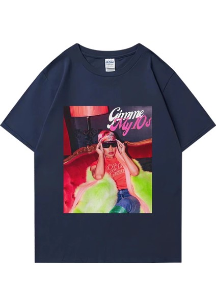 Yeni Rapçi Nicki Minaj Tur 90S Kalça Hopt Erkekler Kadınlar Vintage Moda Kısa Kollu T-