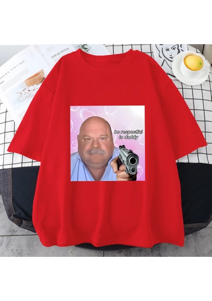 Bertram Saygılı Olmak Baba Tshirt Kadın Erkek Pamuk Sokak Hip Hop T-Shirt Artı Boyutu Üs